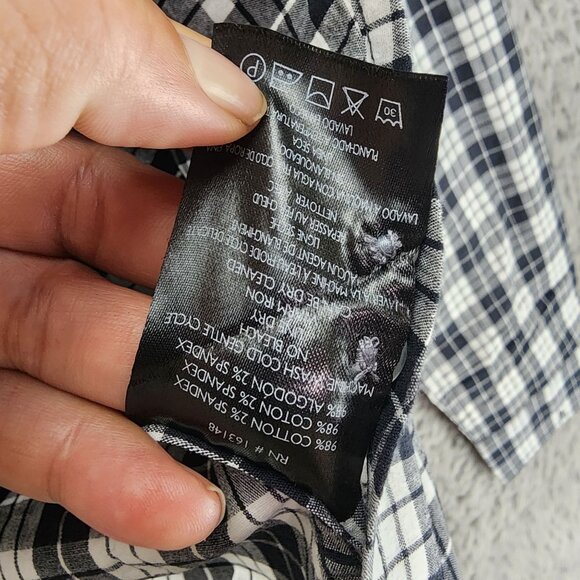 Slate & Stone Shirt Mens Medium Black Plaid Long Sleeve Button Up *NWT* - Picture 6 of 11